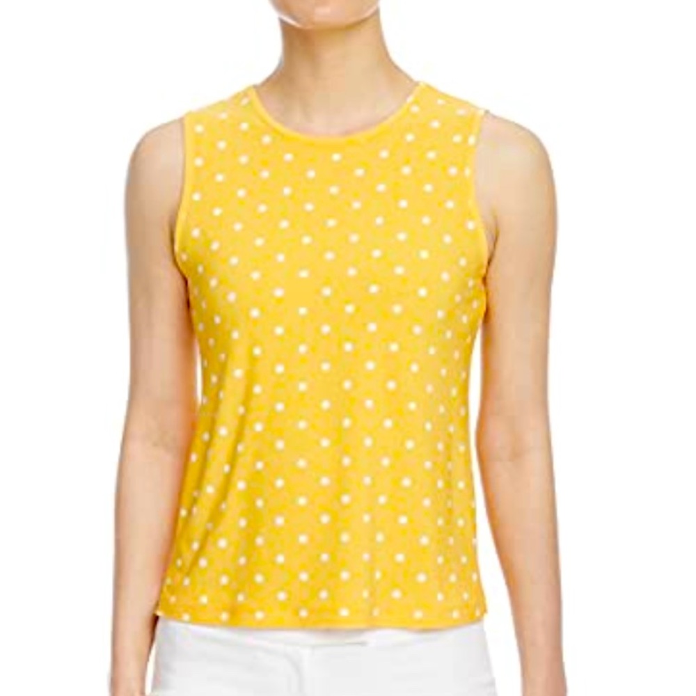 Anne Klein scoop neck tank Mondrian yellow size M new w tag